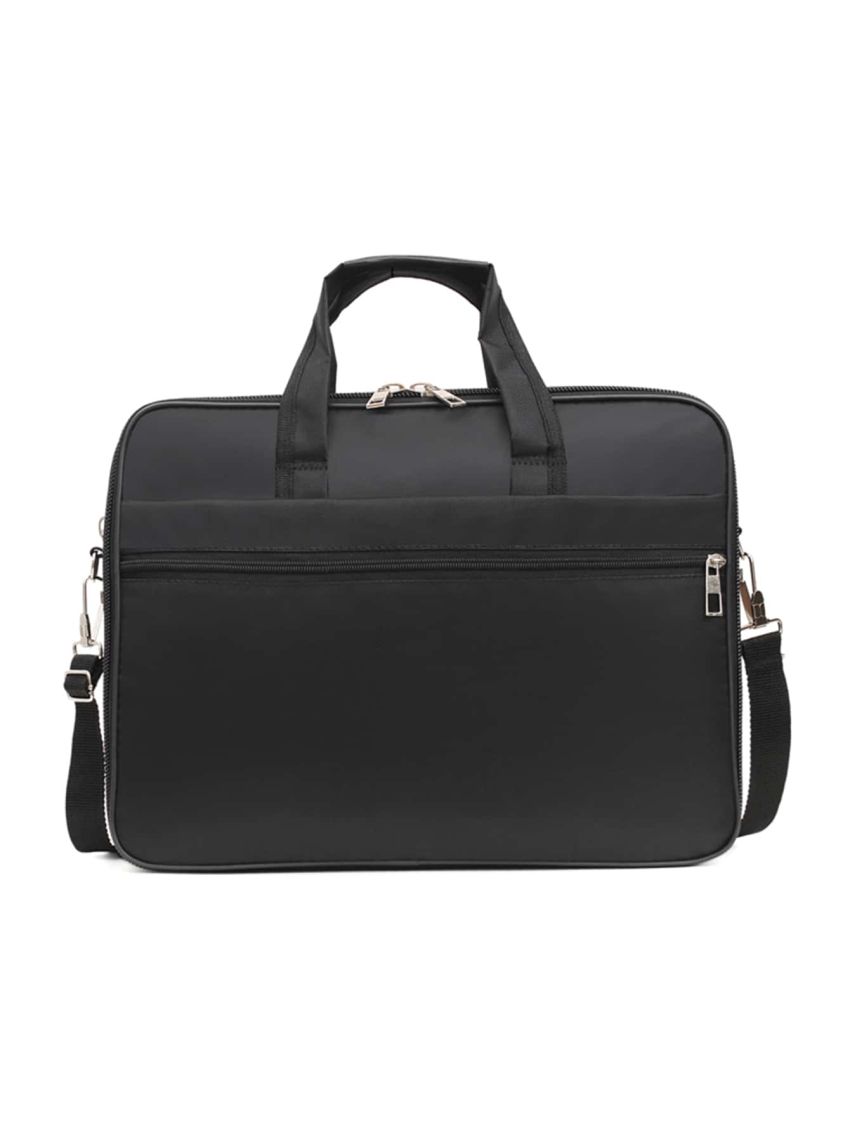 Men Letter Patch Decor Laptop Handbag Briefcase