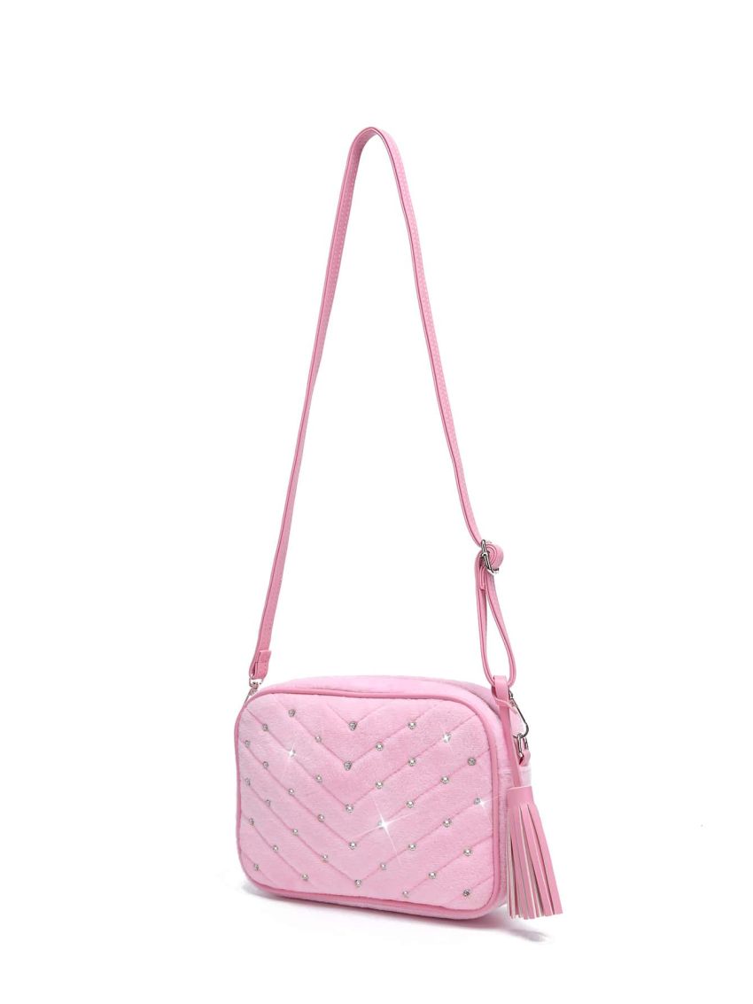 Chevron Rhinestone Decor Square Bag