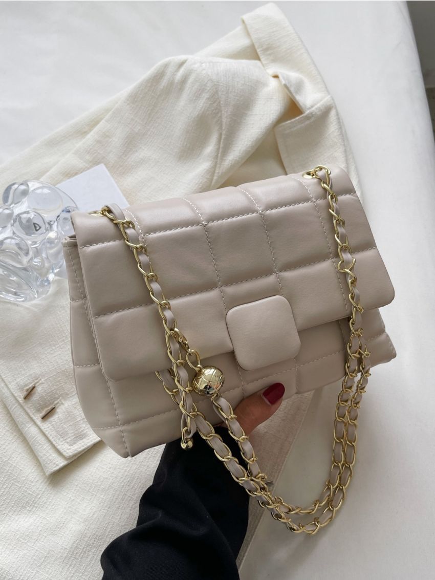 Quilted Flap Square Bag