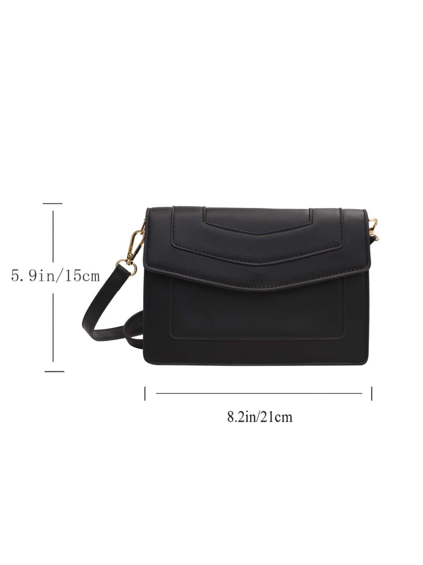 Stitch Detail Flap Square Bag