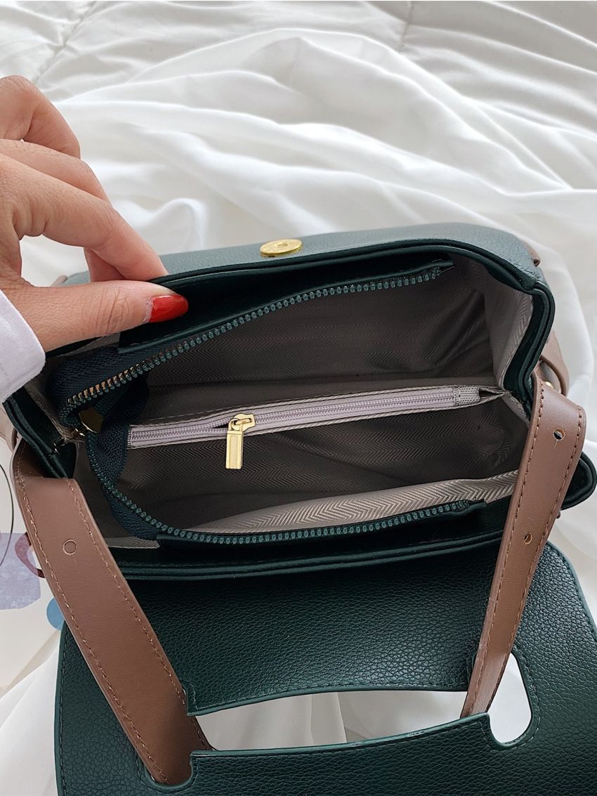 Metal Decor Flap Square Bag