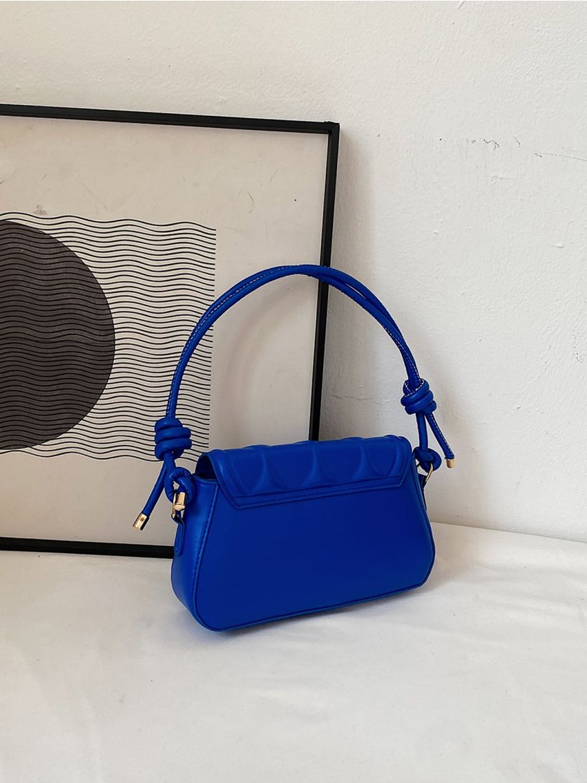 Geometric Embossed Flap Square Bag