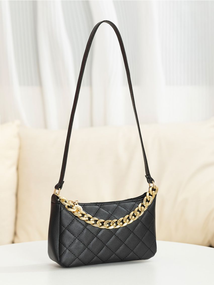 Mini Quilted Chain Decor Square Bag