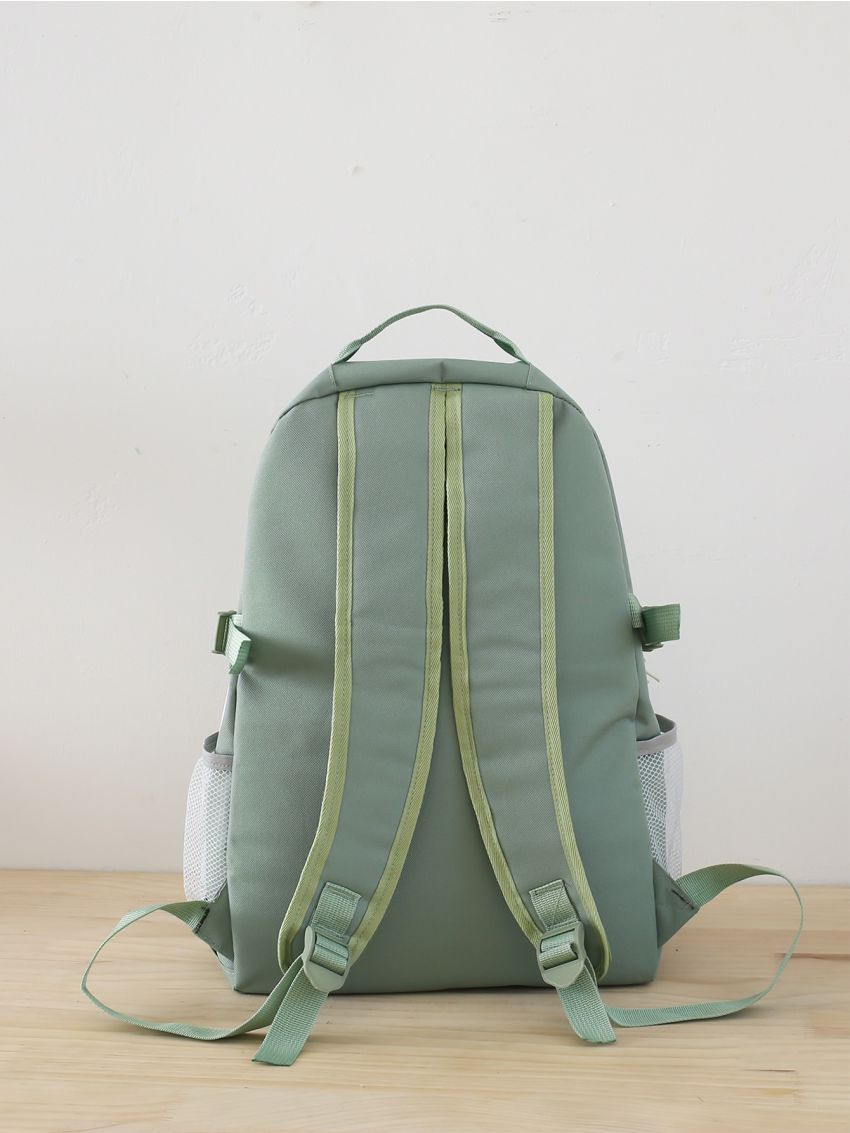 5pcs Letter Patch Decor Functional Backpack Set