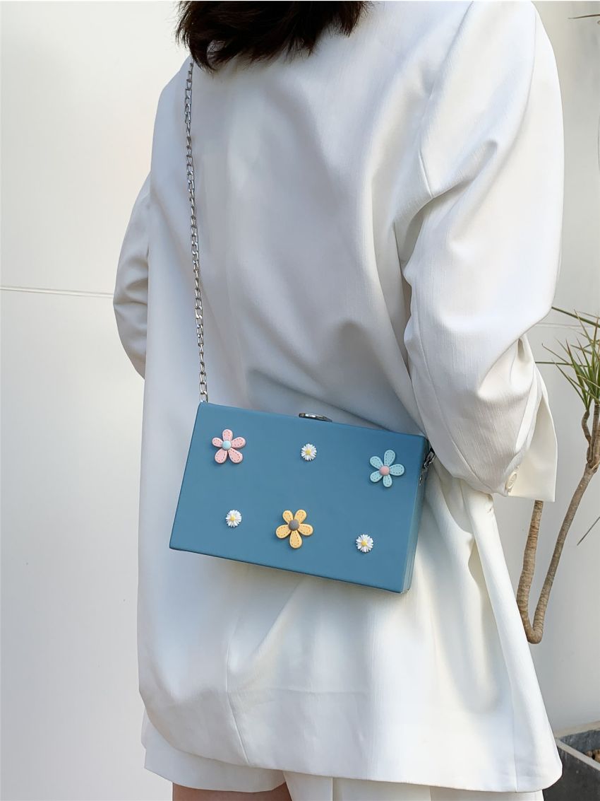 Mini Appliques Decor Chain Box Bag