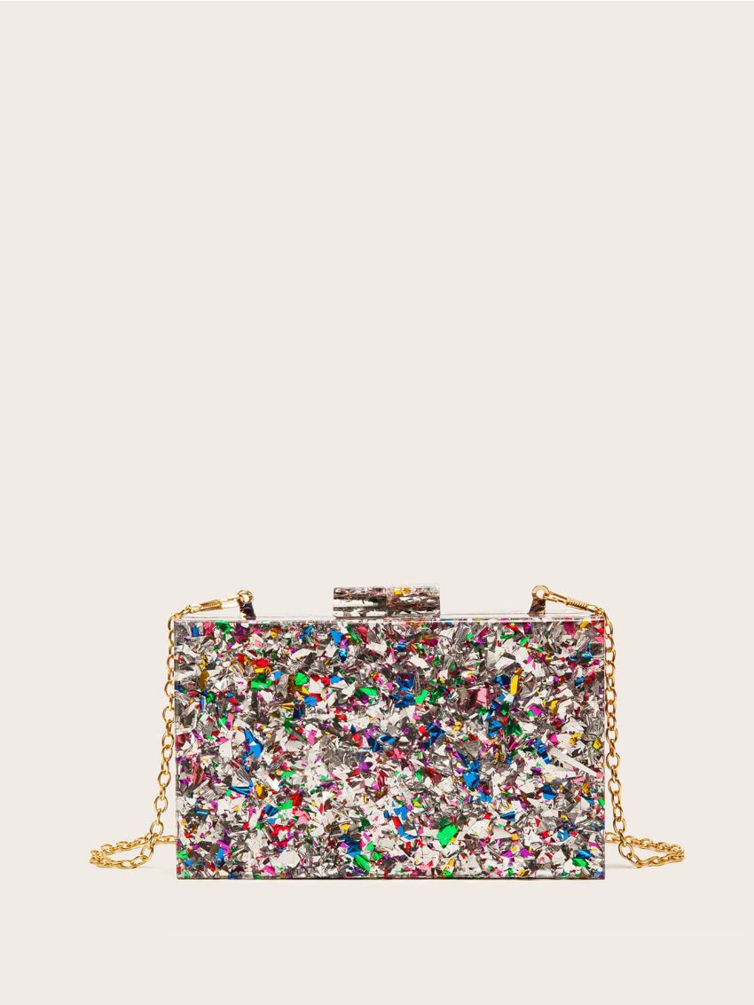 Mini Sequin Decor Chain Box Bag