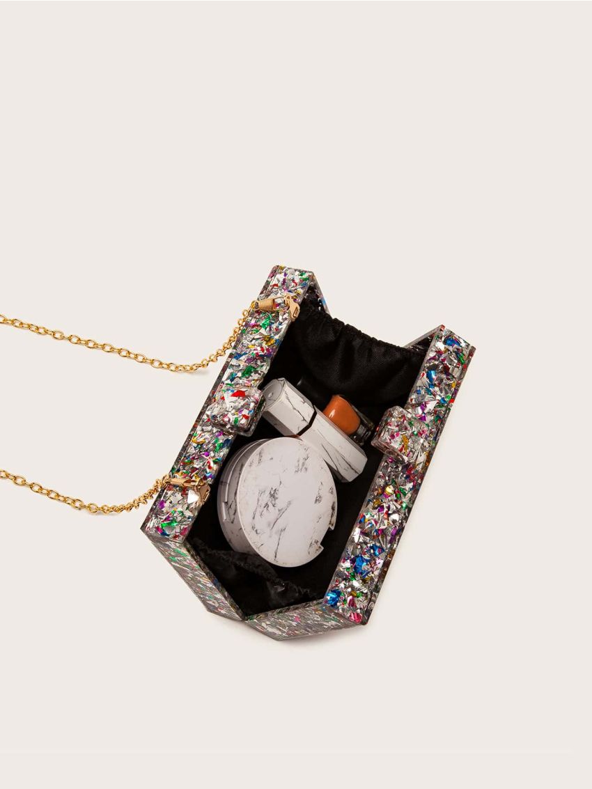 Mini Sequin Decor Chain Box Bag