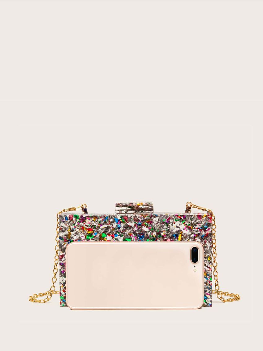 Mini Sequin Decor Chain Box Bag
