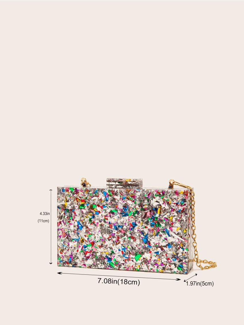Mini Sequin Decor Chain Box Bag