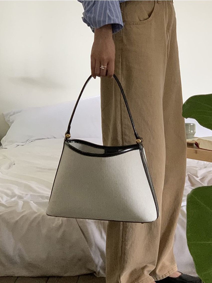 Contrast Binding Shoulder Bag