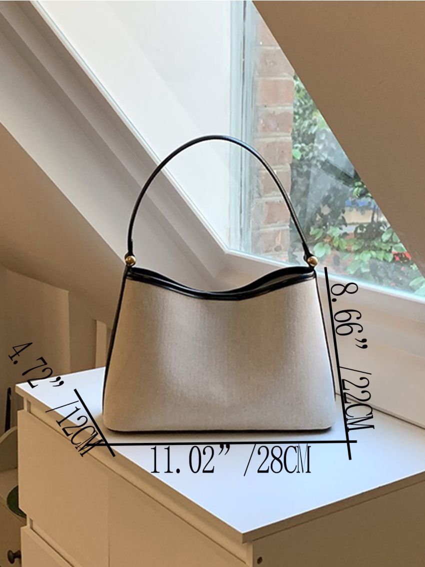 Contrast Binding Shoulder Bag