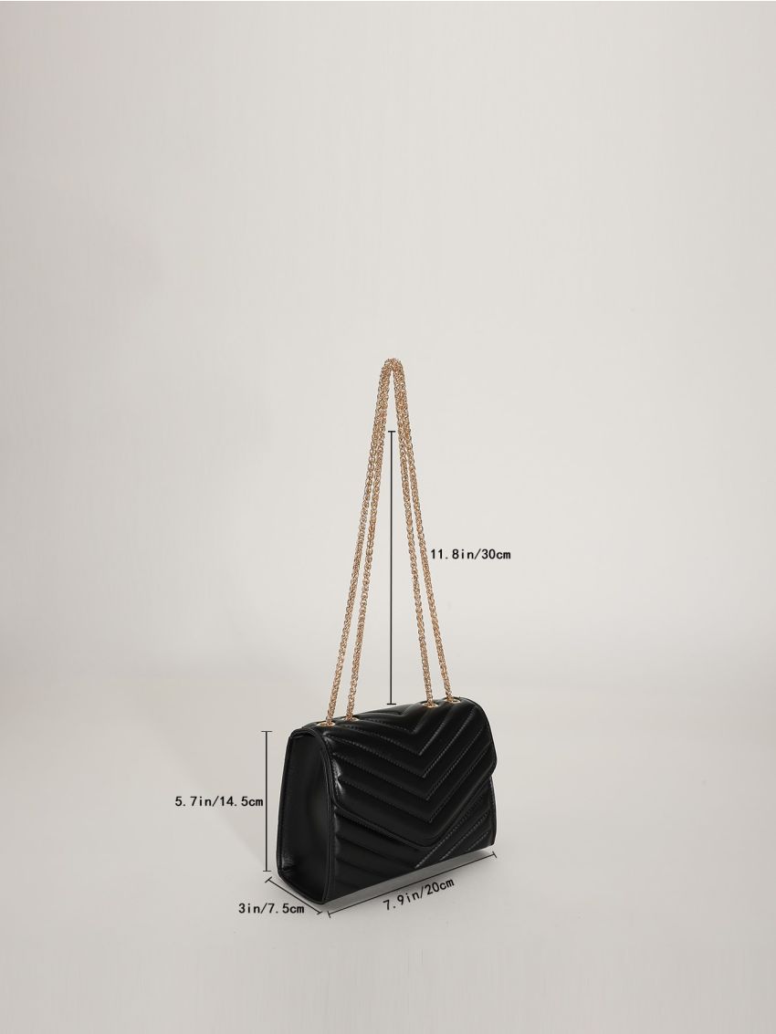 Mini Chevron Chain Flap Square Bag