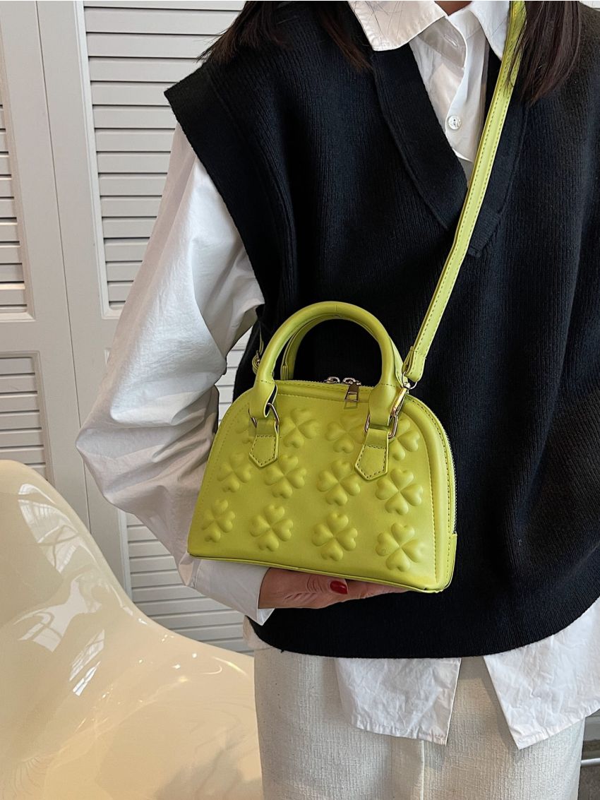 Lucky Clover Embossed Dome Bag