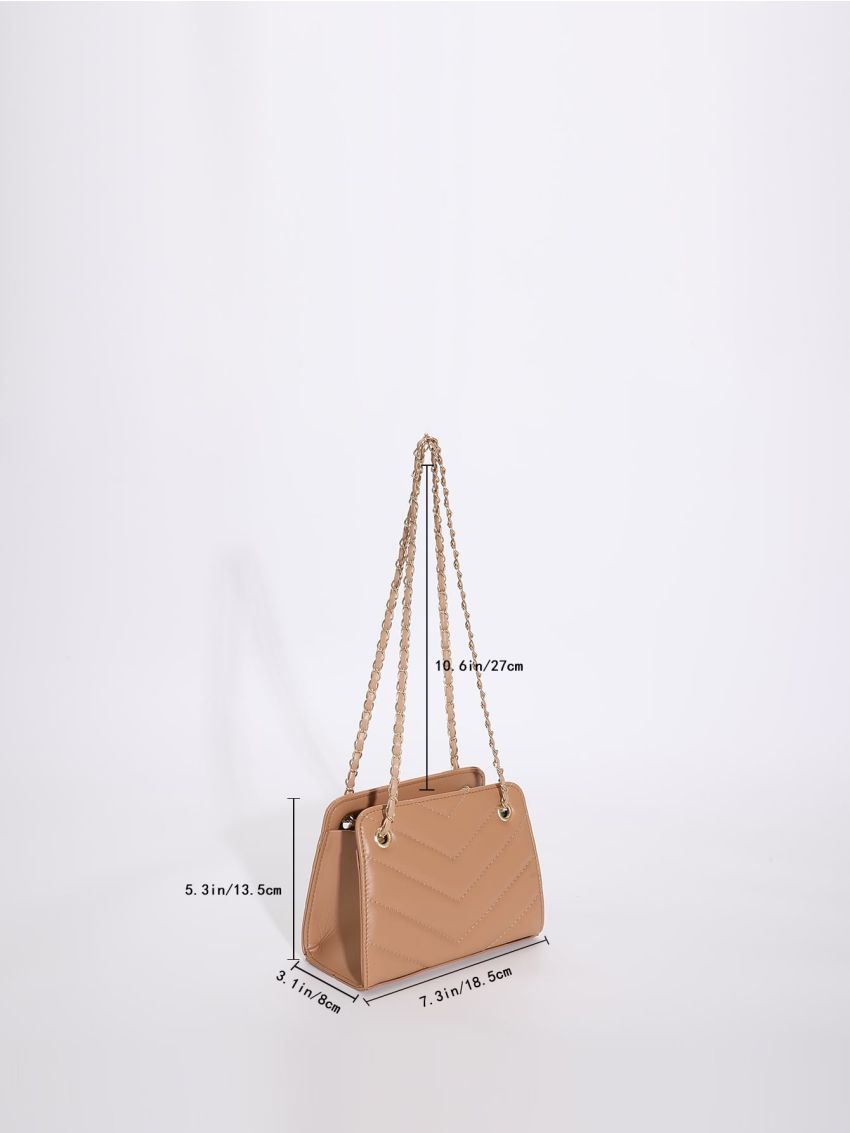 Mini Quilted Pattern Grommet Eyelet Chain Square Bag