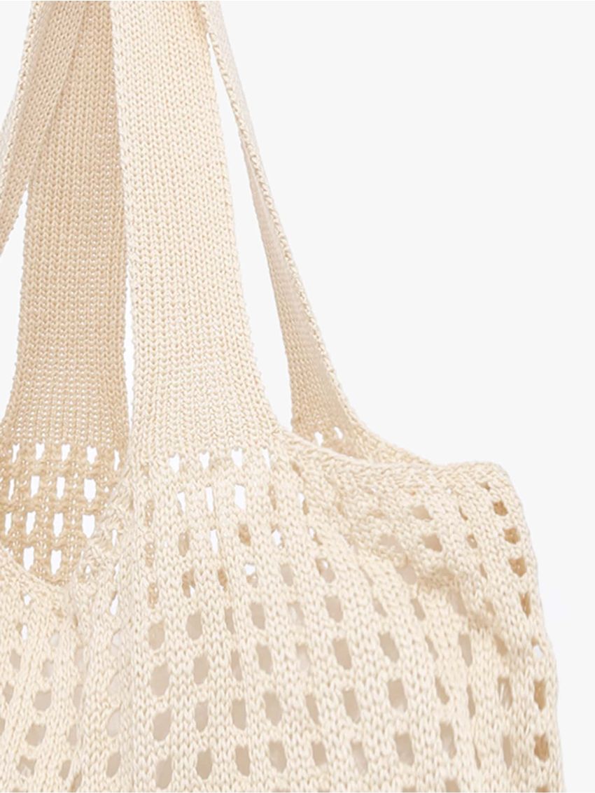 Minimalist Green Crochet Bag Hollow Out For Shopping