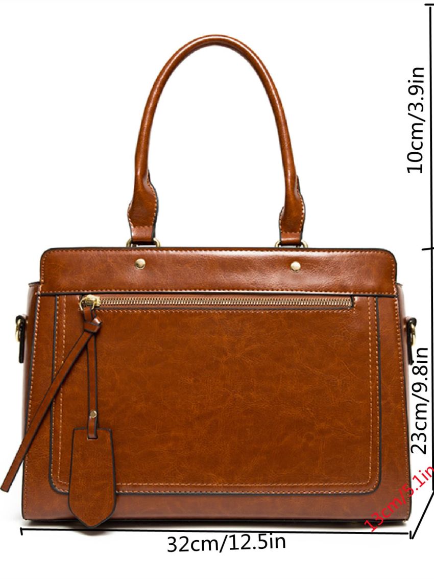 Minimalist Top Handle Bag With Bag Charm