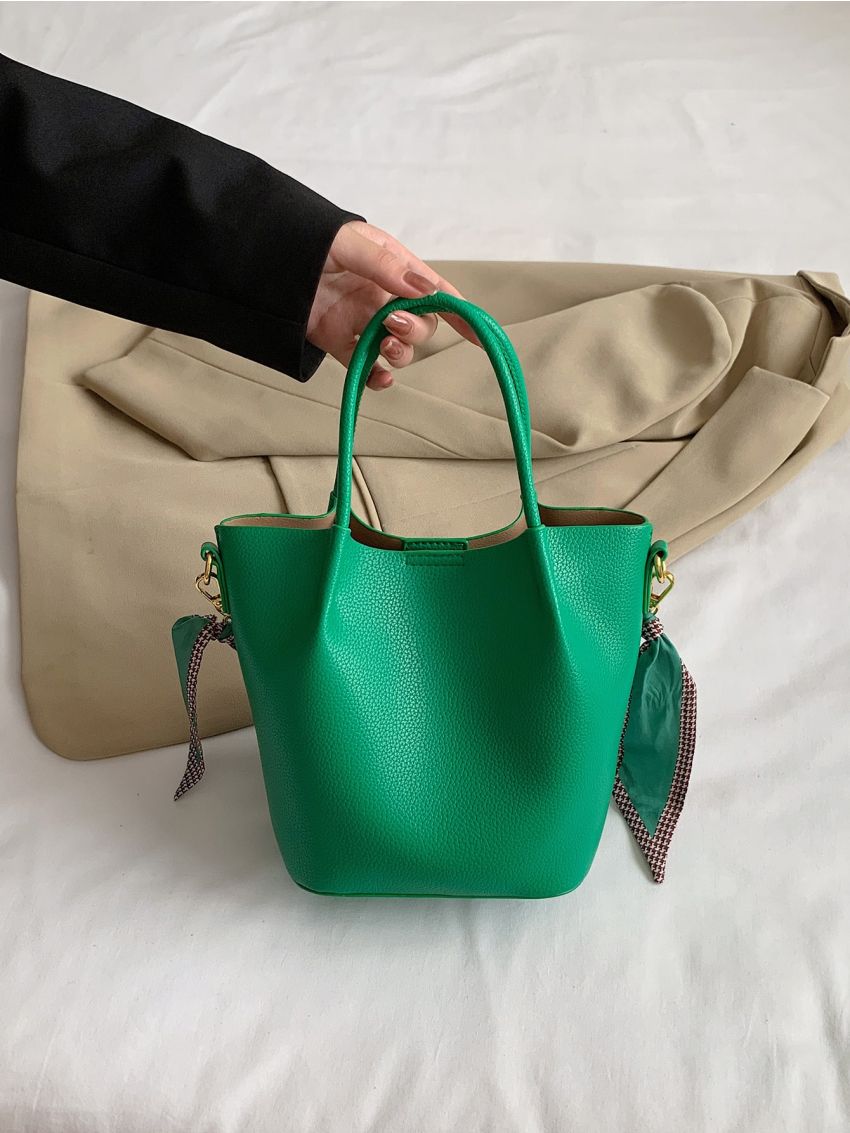 Minimalist Twilly Scarf Decor Bucket Bag