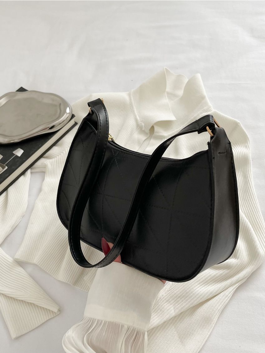 Stitch Detail Baguette Bag