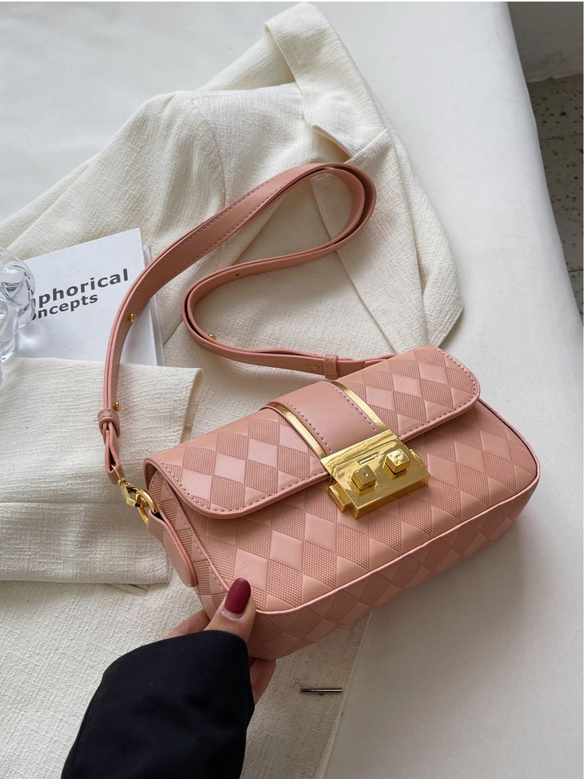 Mini Argyle Pattern Crossbody Bag