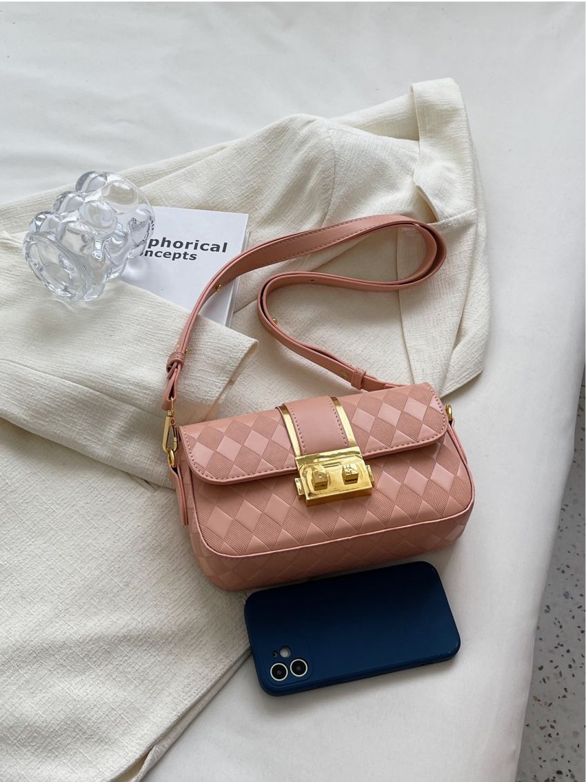 Mini Argyle Pattern Crossbody Bag