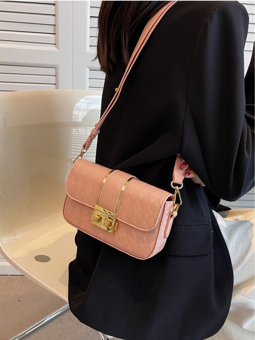 Mini Argyle Pattern Crossbody Bag