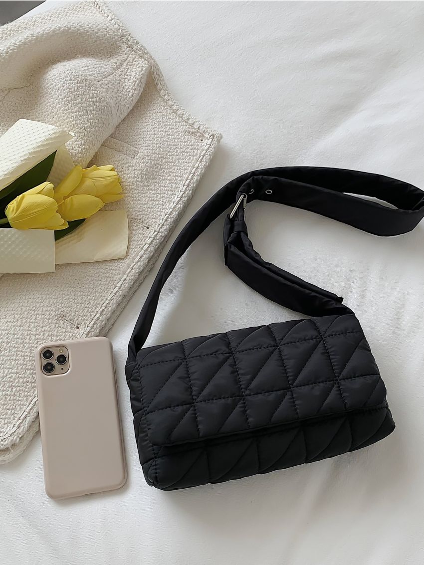 Geometric Quilted Square Bag