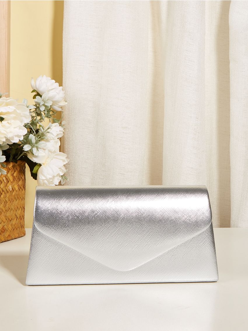 Metallic Flap Square Bag