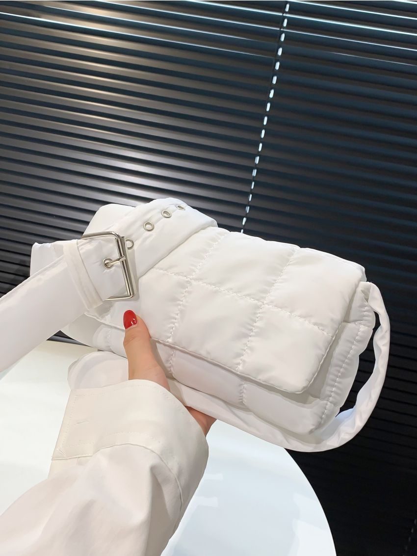 Snap Button Flap Square Bag