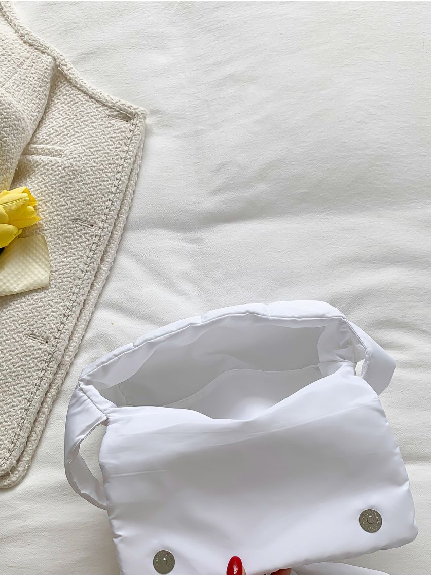 Snap Button Flap Square Bag