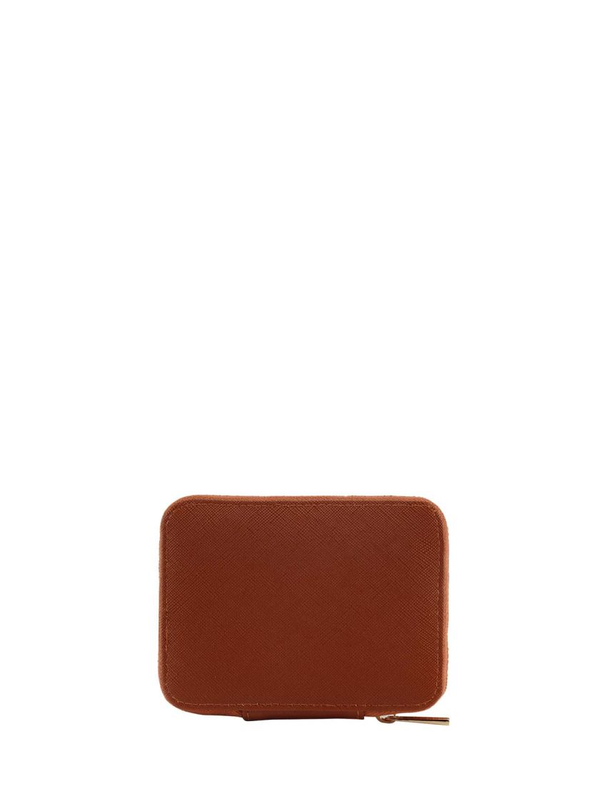 Letter Embossed Cubic Zirconia Decor Key Case