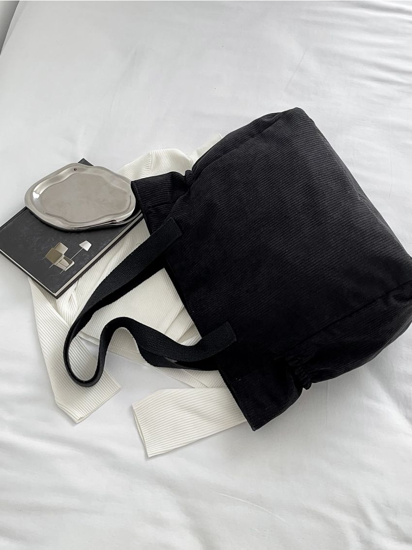 Double Handle Corduroy Shopper Bag