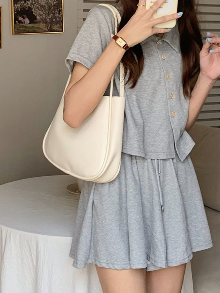 Minimalist Square Bag With Small Pouch