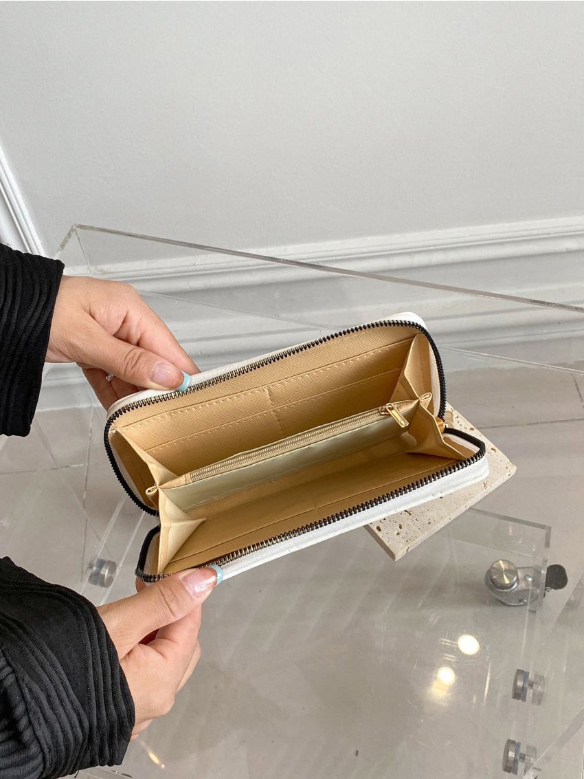 Quilted Detail Long Wallet