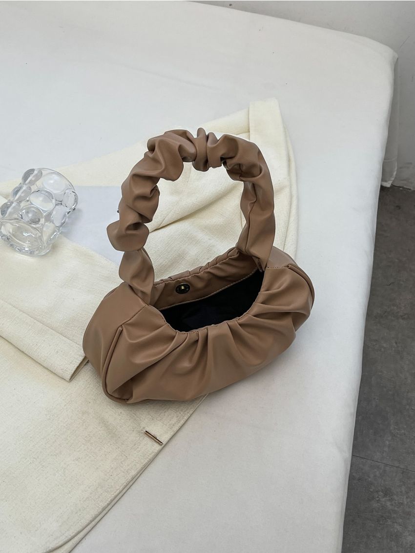 Minimalist Top Handle Ruched Bag