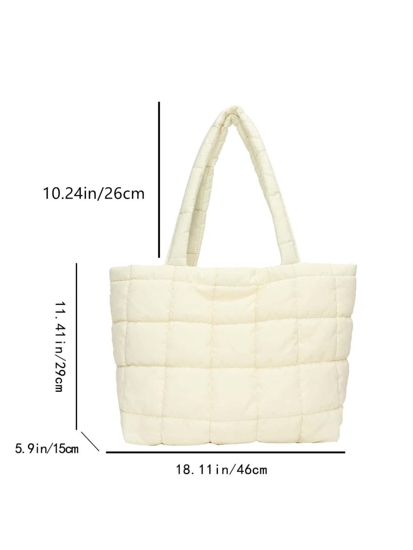 Quilted Detail Shoulder Tote Bag