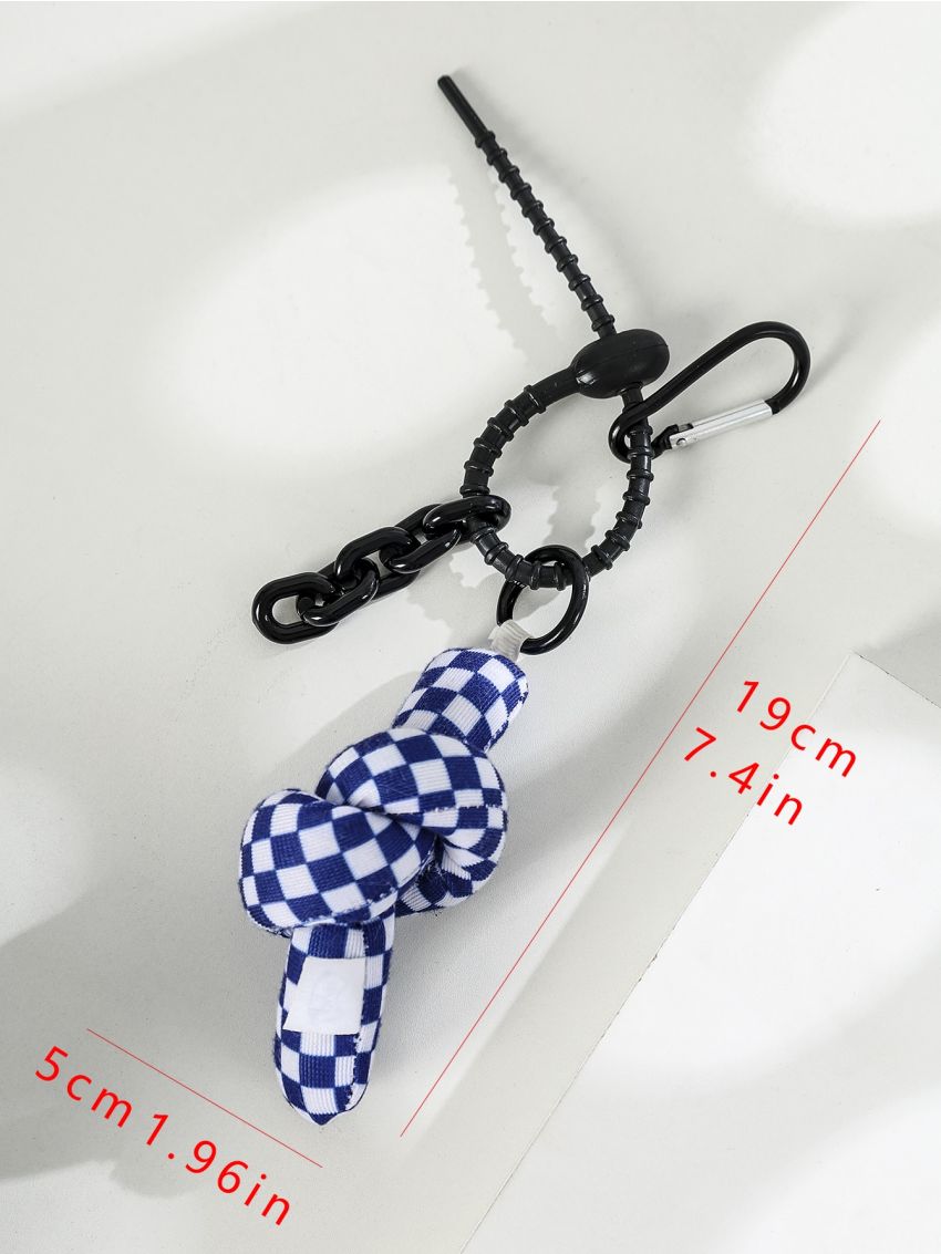 Plaid Pattern Twist Design Bag Charm