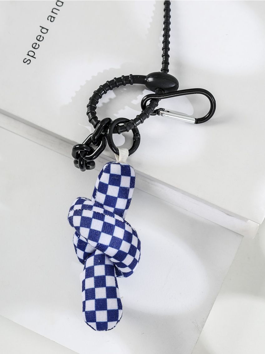 Plaid Pattern Twist Design Bag Charm