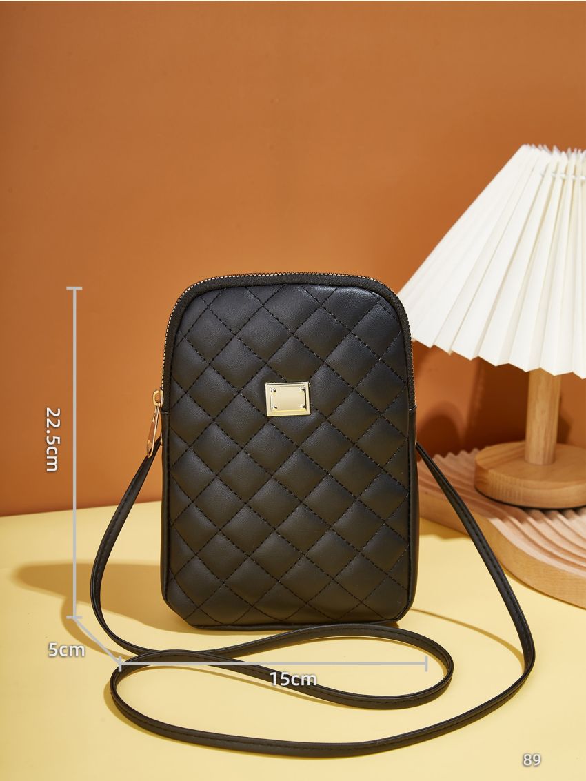 Quilted Metal Decor Phone Wallet