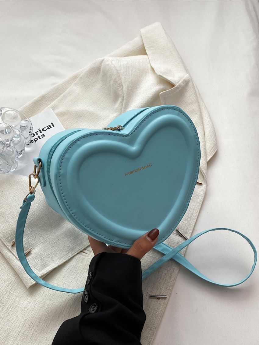 Mini Letter Graphic Heart Shaped Novelty Bag