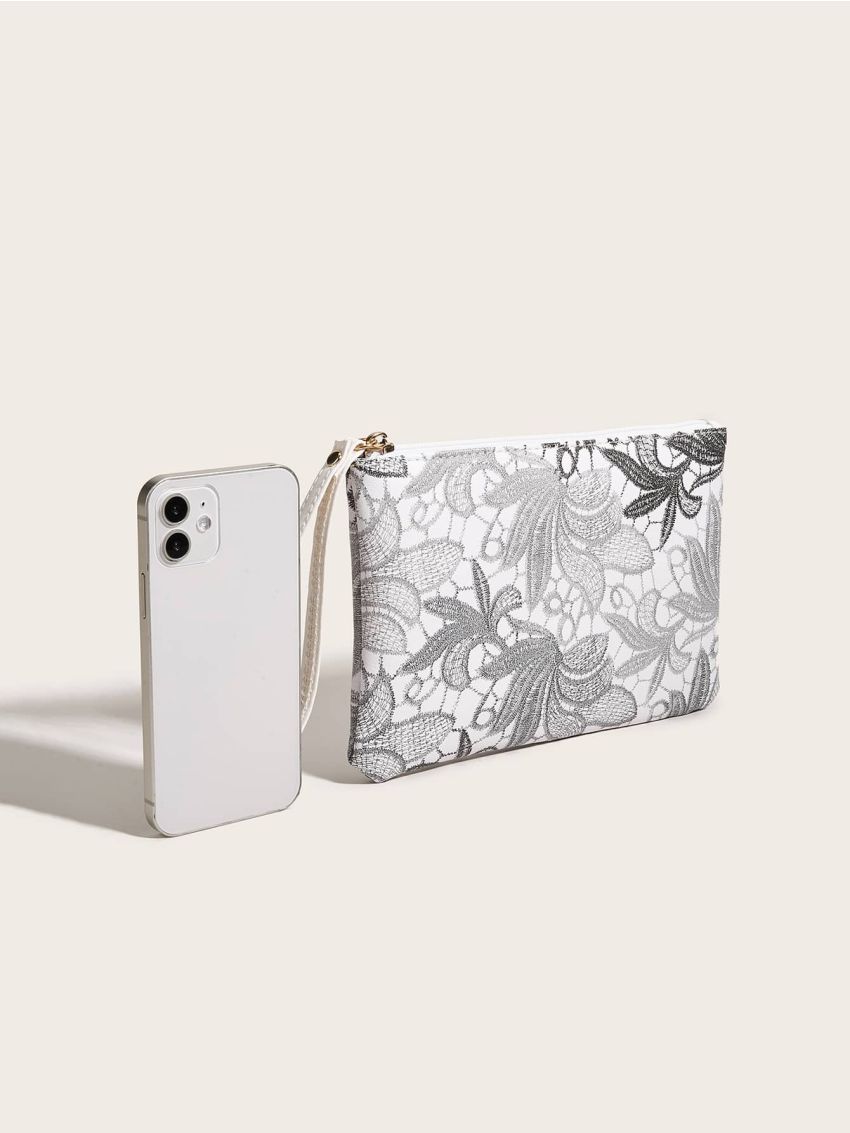 Flower Embroidery Design Square Bag