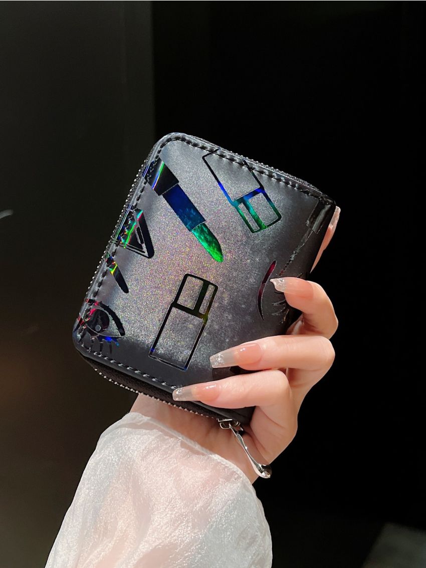 Holographic Lipstick Pattern Coin Purse