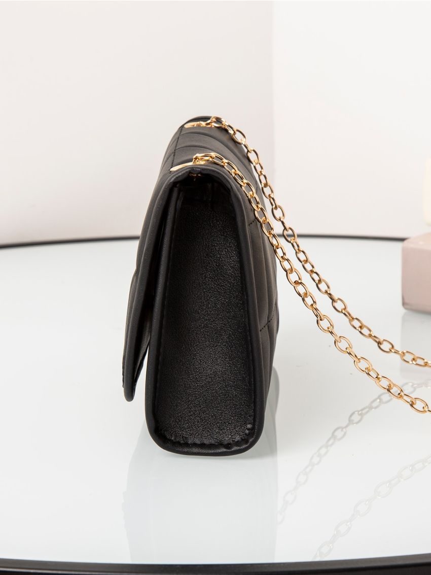 Mini Geometric Quilted Chain Crossbody Bag