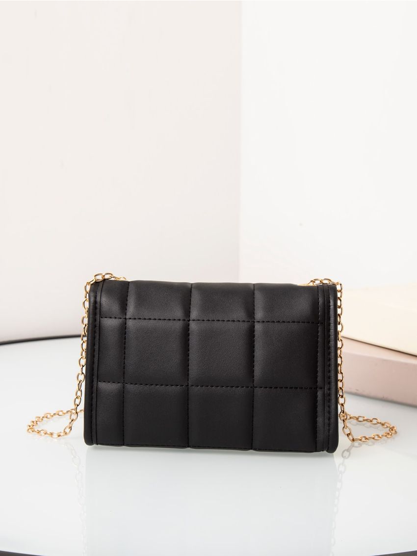 Mini Geometric Quilted Chain Crossbody Bag