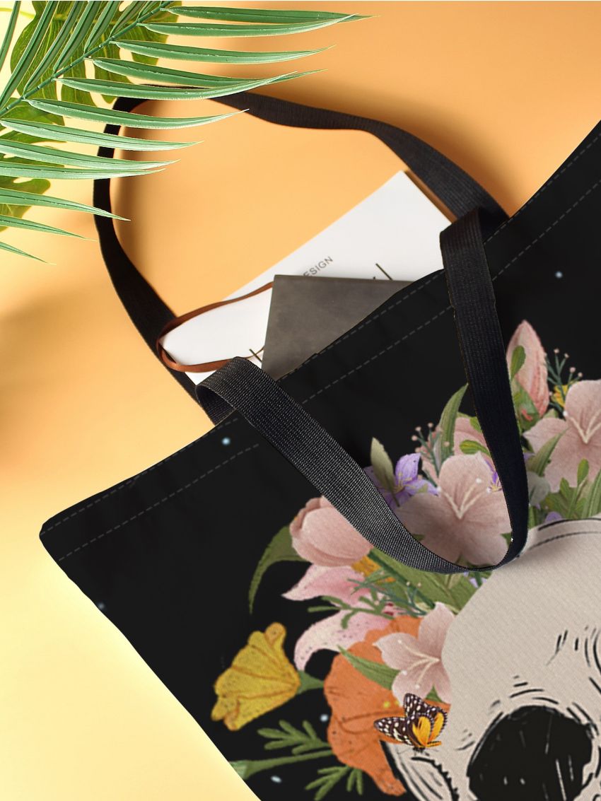 Skull Graphic Shopper Bag