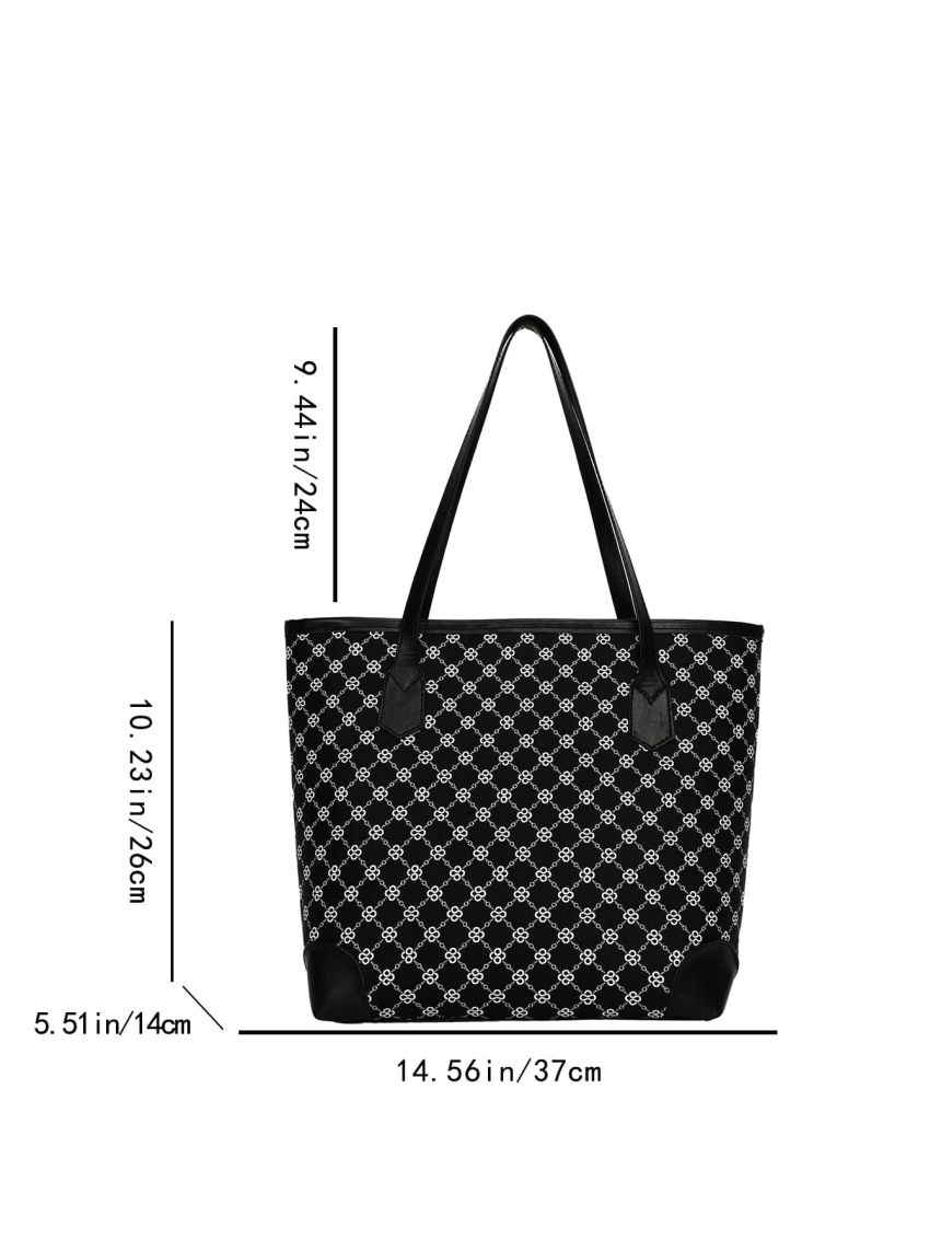 Geometric Pattern Shoulder Tote Bag