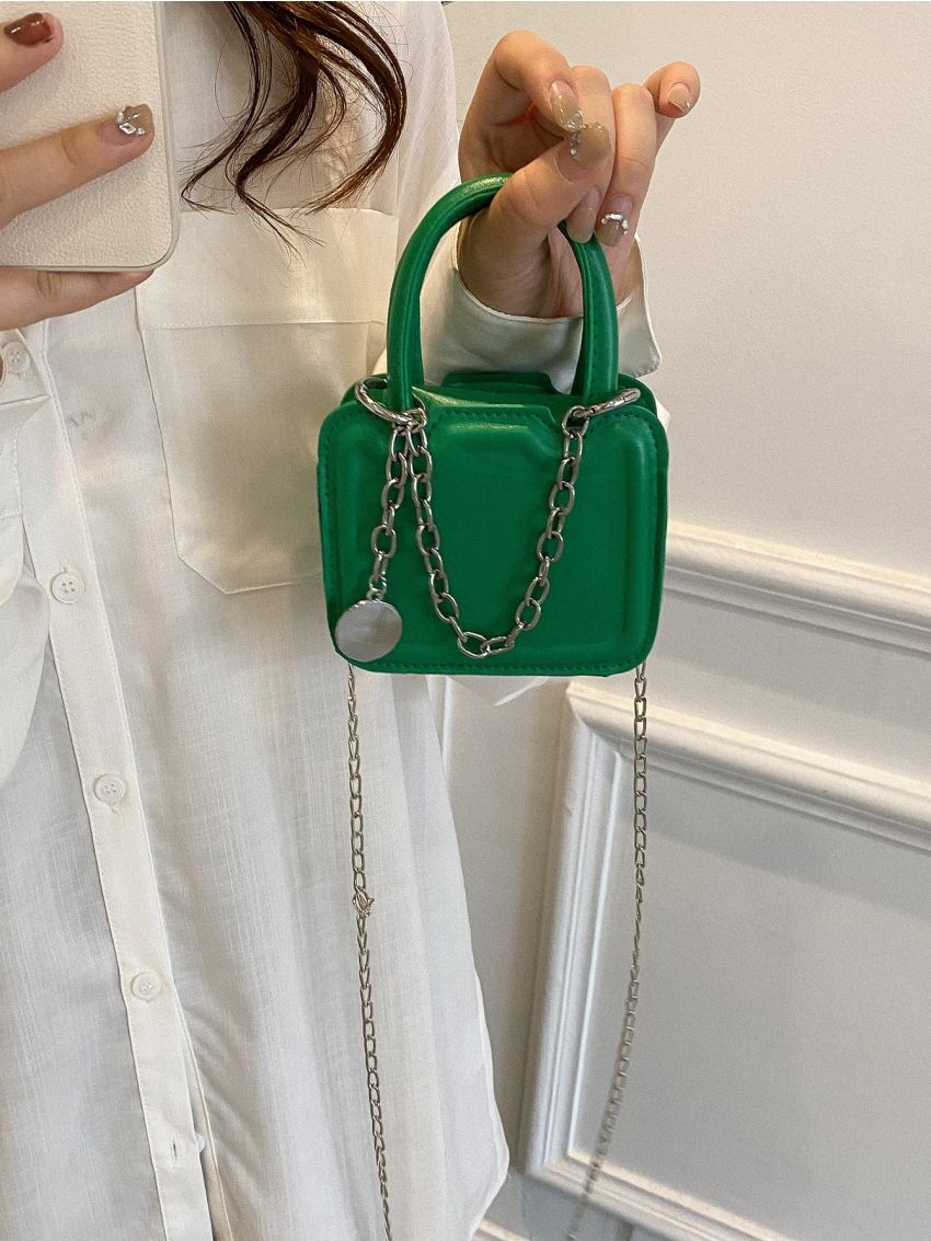 Mini Disc Decor Chain Square Bag