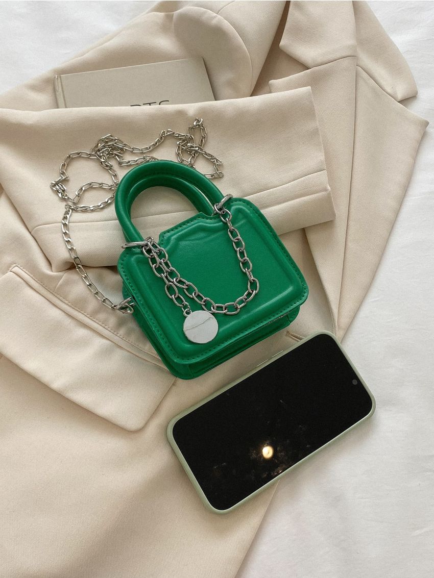 Mini Disc Decor Chain Square Bag