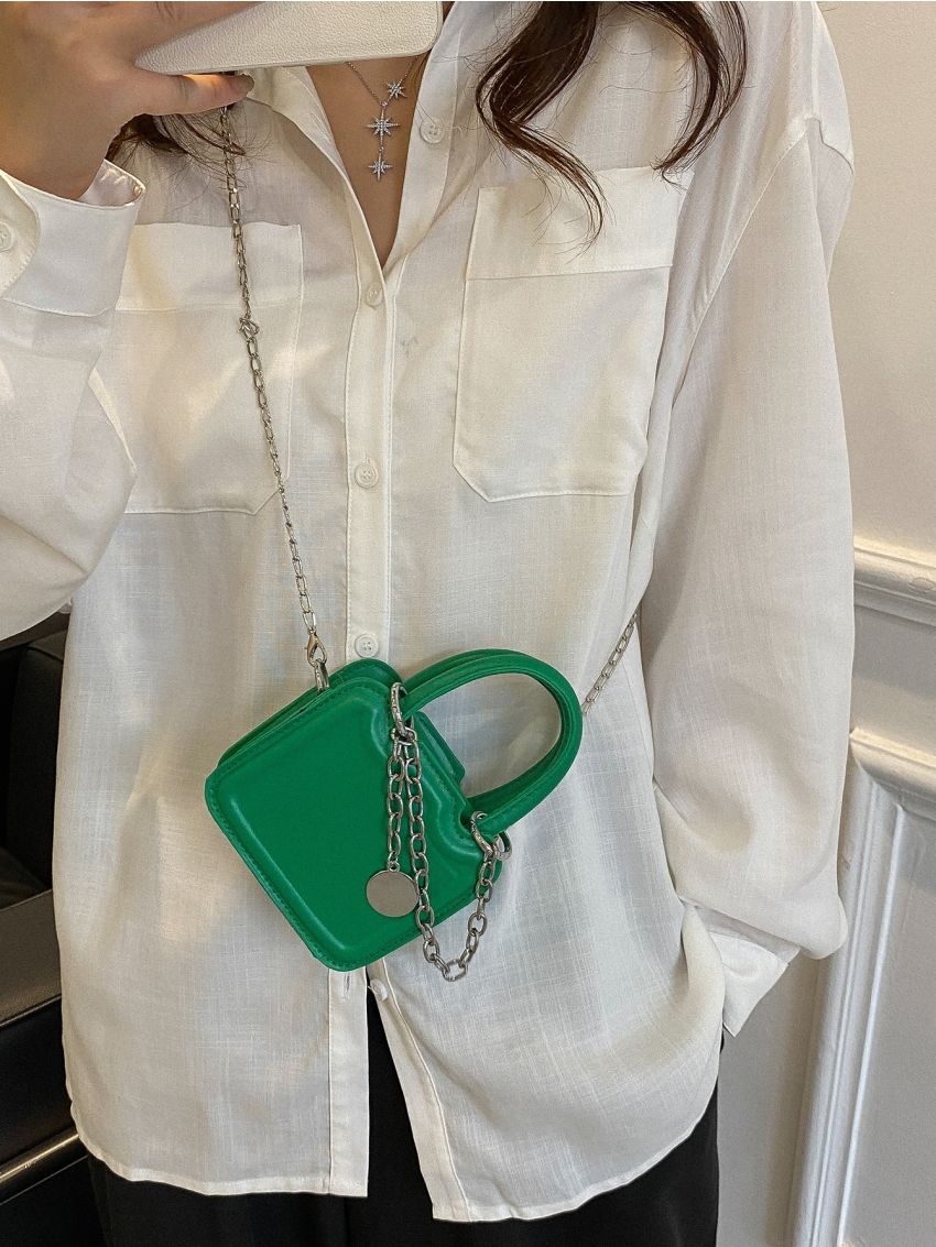 Mini Disc Decor Chain Square Bag