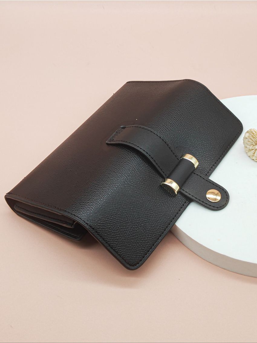 Minimalist Metal Decor Long Wallet