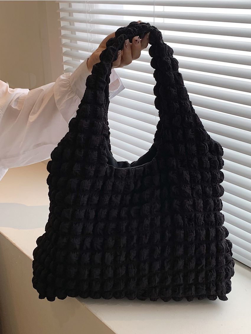 Minimalist Ruched Design Shopper Bag